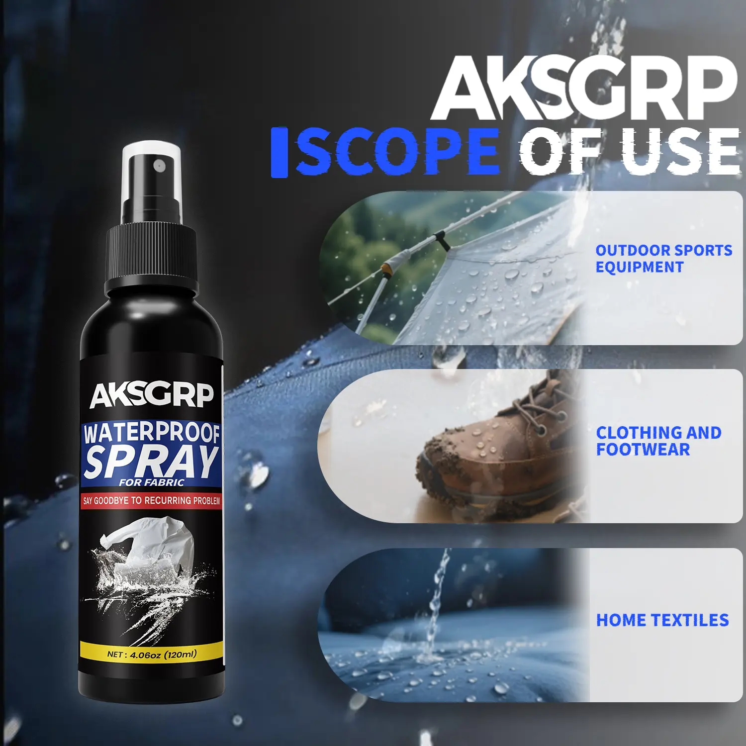 Powerful Water Repellent & Stain Resistant Spray for Clothing - Long-Lasting Waterproofing, Outdoor Sports Equipment Care, Rain & Oil Resistance