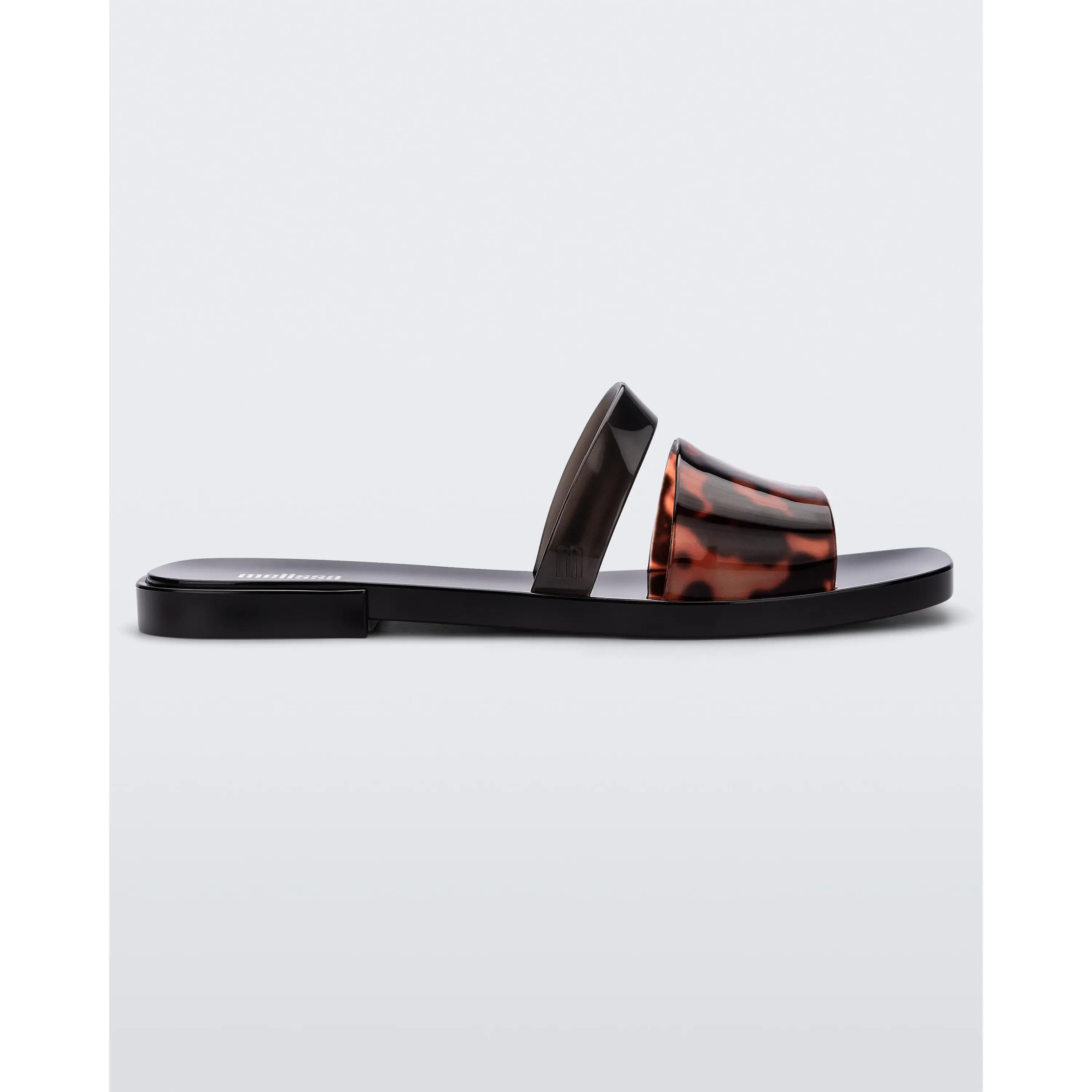 Melissa Women's Flat Slide Sandals - 2-Tone Square-Toed Ivy Style Footwear Shoe Melissa Women's Flat Slide Sandals - 2-Tone Square-Toed Ivy Style Footwear Shoe