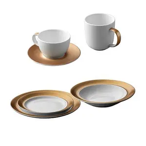BergHoff Gem Dinnerware 6-piece Place Setting - White & Gold