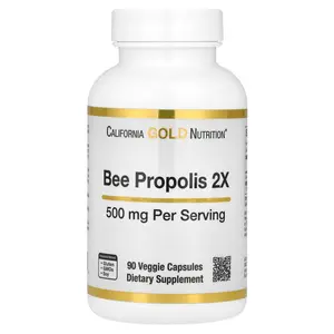 California Gold Nutrition Bee Propolis 2X, Concentrated Extract, 500 mg, 90 Veggie Caps