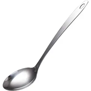 Large Cooking Spoon Stainless Steel Basting Spoon for Cooking Serving Spoon, 12.8-Inch