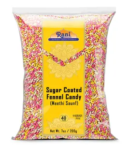 Rani Sugar Coated Fennel Candy 7oz (200g) ~ Indian After Meal Digestive Treat | Vegan | Gluten Friendly | NON-GMO | Indian Origin