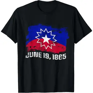 100% Cotton June 19 1865 Juneteenth Flag Black Freedom Black History T-Shirt