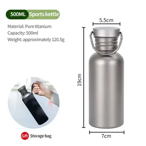 600Ml 750Ml Titanium Water Bottle Outdoor Camping Supplies Tourism Sports Cycling Hiking Camping Water Bottle Does not apply