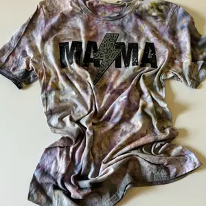 MAMA ice dyed shirt, purple and gray momma shirt, t-shirt for mother’s day, crewneck tee for mom, lightening bolt, tie dyed woman’s shirt,  Tops  Womenswear