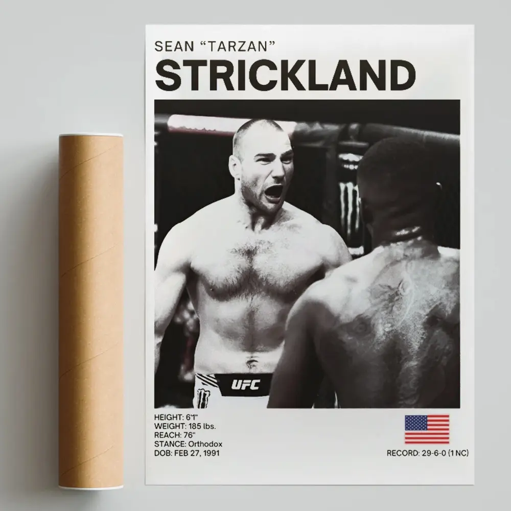 Sean Strickland Poster MMA Fan Favorite Wall Decor Art HY1446
