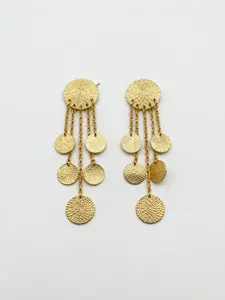 Women's pendant earrings, long and exaggerated bohemian-style chandelier disc earrings, Dangle Earrings, Trendy Jewelry, suitable for parties, weddings and other occasions, fashionable jewelry gifts.