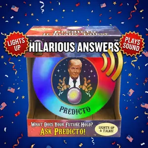 Predicto Talking Fortune Telling Ball - Funny Fathers Day Gift for Dad - Motion Activated with 25 Hilarious Answers in a Real Voice - Color Changing LED Crystal Ball & Spooky Music - Funny Gag Gift for Men Women Teens - Novelty Toy