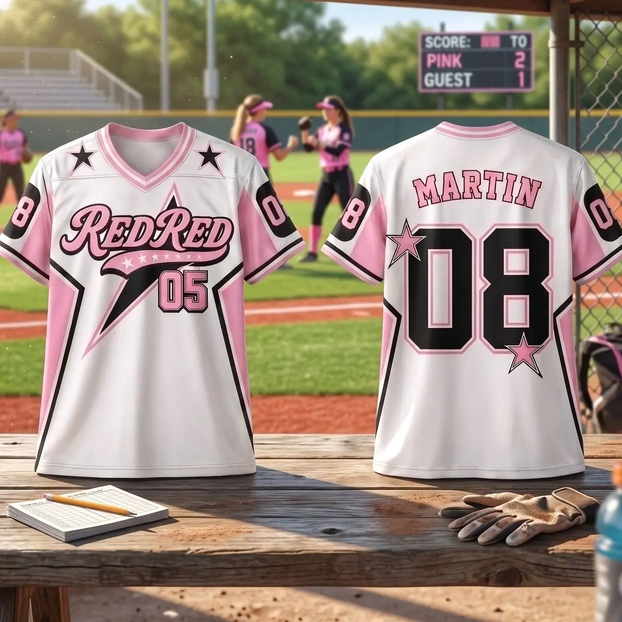 Black Light Pink Color Football Jersey Kpop Gen 5 Fan Gift Unisex Sports Shirt