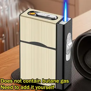 Outdoor Portable Rechargeable Weatherproof Lighter Case with USB Charging – Fits 20 Units, Tungsten Coil Igniter, Ideal for Camping(No Gas Included)