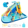 【toolupgrade】VEVOR Oxford Cloth Inflatable Bouncy Castle - 11.6x13.1x7.7 ft Bounce House with Water Slide, Bounce Zone, Climbing Wall, Splash Pool, Water Ring Toss, Quick Patch Repair, 353 lbs Capacity for 3-4 Kids Ages 3-8, Outdoor Splash Fun Ready