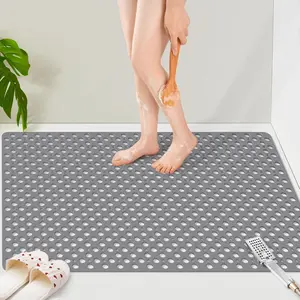 Anti-Slip Shower Mat with Suction Cups Heavy Duty Bath Mat for Elderly & Kids Non-Slip Shower Stall Mat with Drain Holes Perfect for Bathtub & Tile Floors