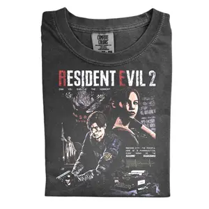 The Vintage Resident Evil 2 Comfort Color Shirt, Leon Kennedy & Claire Redfield Shirt, Gamer Gift for Men, Vintage Game Shirt, Gift for Women, Crew Neck T-shirt, Trending T-shirt