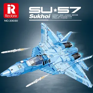 Reobrix SU-57 Fighter Jet Building Set No.33030D 1456 Pieces Sukhoi Model Kit for Adults & Kids Ages 14+ Military Plane Toy Gift