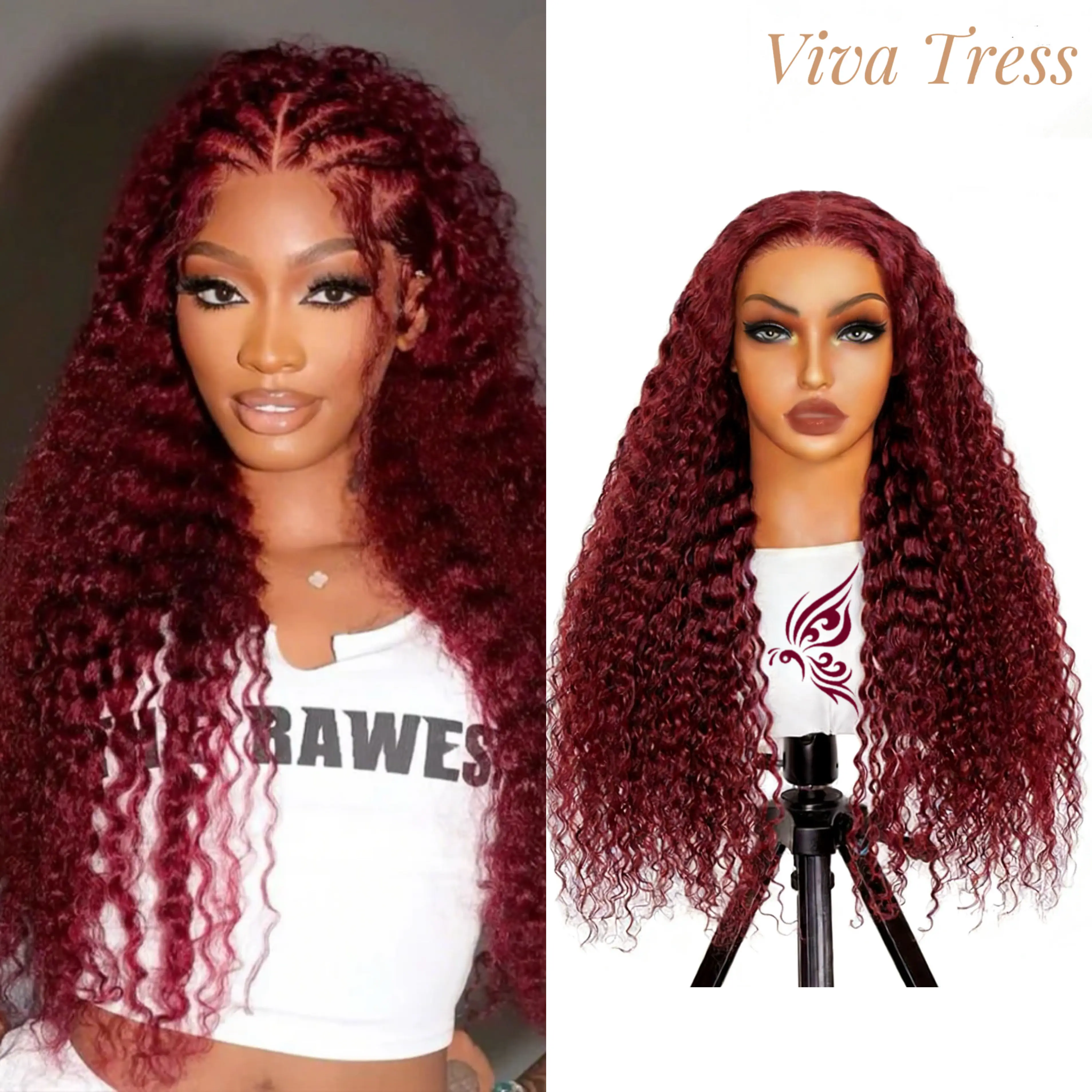 99J Deep Wave 13x6 Glueless Pre-plucked with Baby Hair Wear Go Wigs Pre-cut Lace Elastic Drawstring 4/27 Body Wave Human Hair Wigs