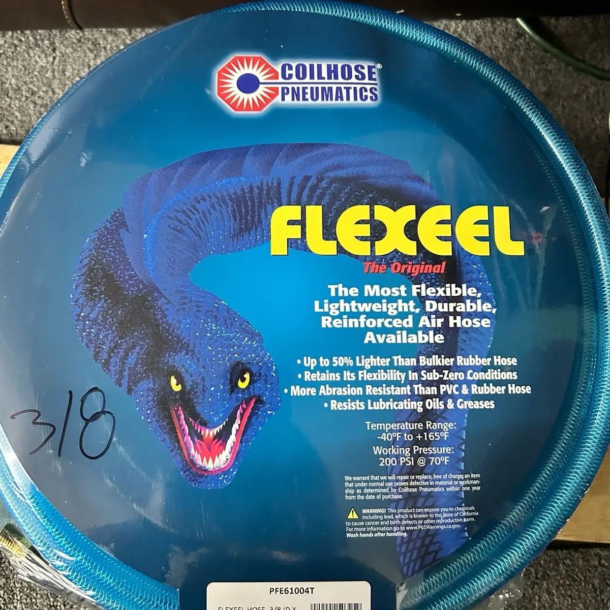 Coilhose flexeel 3/8” x 100’ blue