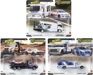 Hot Wheels Premium Car Culture Team Transport L Case, Set of 3 Diecast Model Cars, FLF56-957L