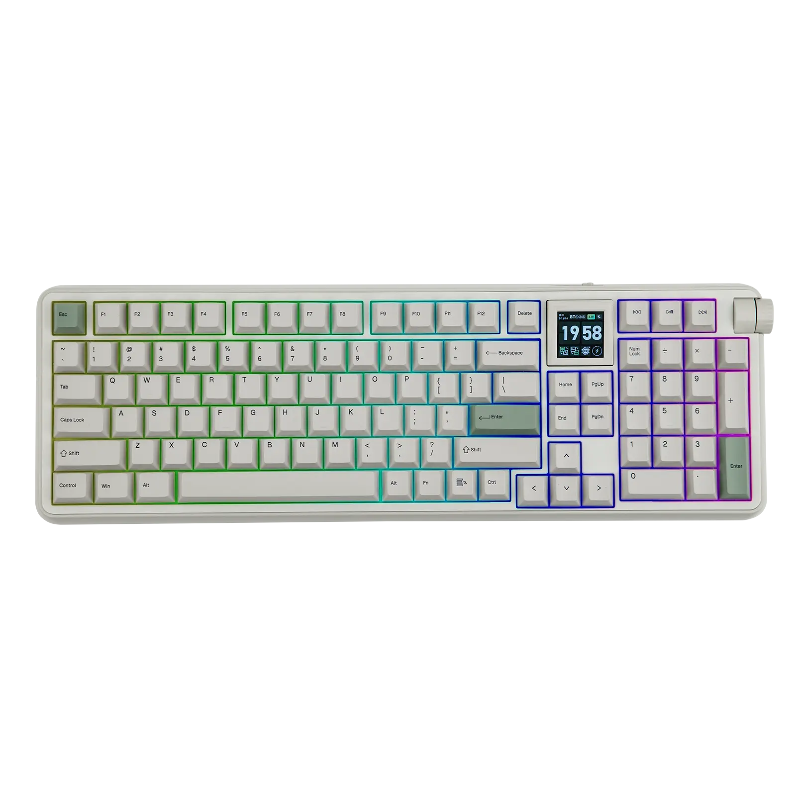 EPOMAKER RT100 PRO Tri-Mode Mechanical Keyboard, 1.54” Hot-Swap Screen, Knob, Retro PBT Keycap, Mac Keys, Thocky Gasket, Custom Driver, RGB, BT/2.4G Wireless Gaming Keyboard dealsforyoudays