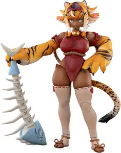 Snail Shell Mecha Girl Model Kit - Tiger Girl Garu, 1/12 Scale Anime Action Figures with Fishbone Knife, Flexible Tail, Moveable Eye, Gifts for Anime Fans Desk Decor