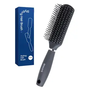 RHOS Hair Brush for Men - Detangler Hair Brush for Styling/Massage - Nylon Bristles for Wet & Dry Hair, Bangs, Thin, Short Hair - Gray quick fix beauty