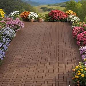 ZZ Style Plastic Interlocking Deck Tiles,44Pack,12"x12"Square Waterproof Outdoor All Weather Use, Outdoor and Indoor Patio Decking Tiles