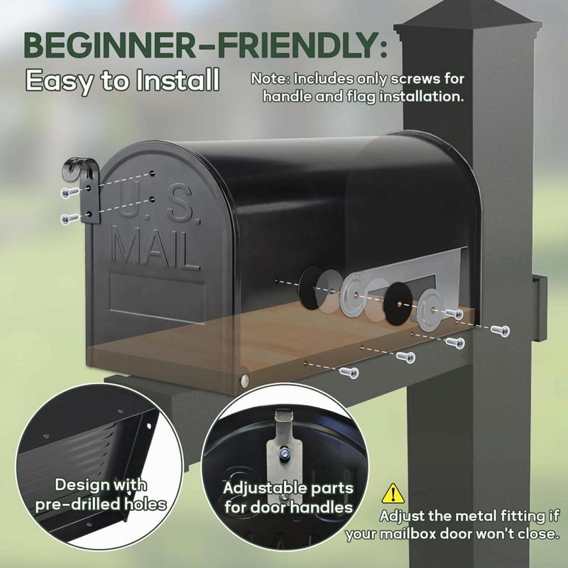 Galvanized Steel Post-Mount Mailbox 20"x8.7"x6.7" - Weatherproof Outdoor Lockable Mailbox with Anti-Rust Coating, Medium Capacity/Apartment Security Organiser Racks