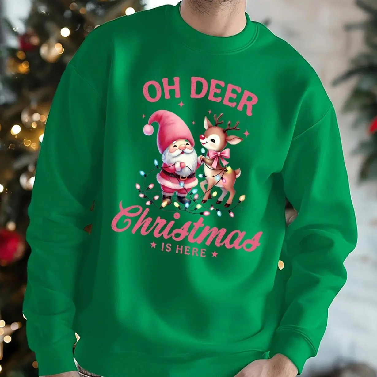 Funny Mens and Womens Santa Reindeer Christmas Jumper Sweatshirts, Made to Last, Durable Quality, No-Fade Colors, Wash After Wash