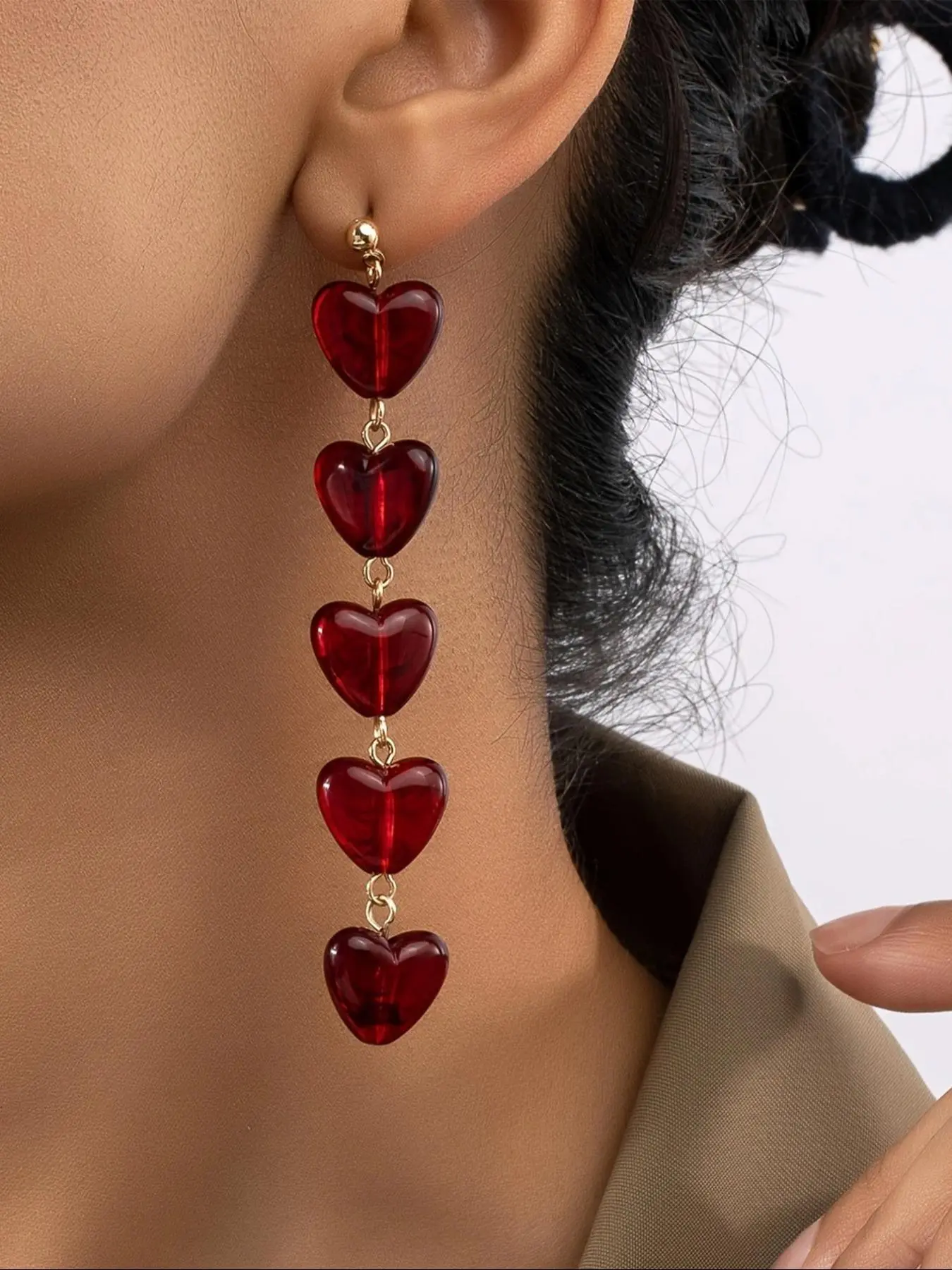 Heart Design Dangle Earrings, Heart Shaped Earrings, Fashionable Jewelry for Women, Daily Clothing Decor, Trendy All-match & Exquisite Jewelry for Birthday/Valentine's Day Gift, Acrylic Heart Earrings, Lightweight Earrings