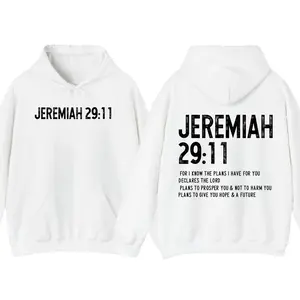Jeremiah 2911 Hoodie, Christian Bible Verse Graphic Pullover, Faith-Based Inspirational Scripture Hoodie, Religious Streetwear Unisex Casual Hoodie