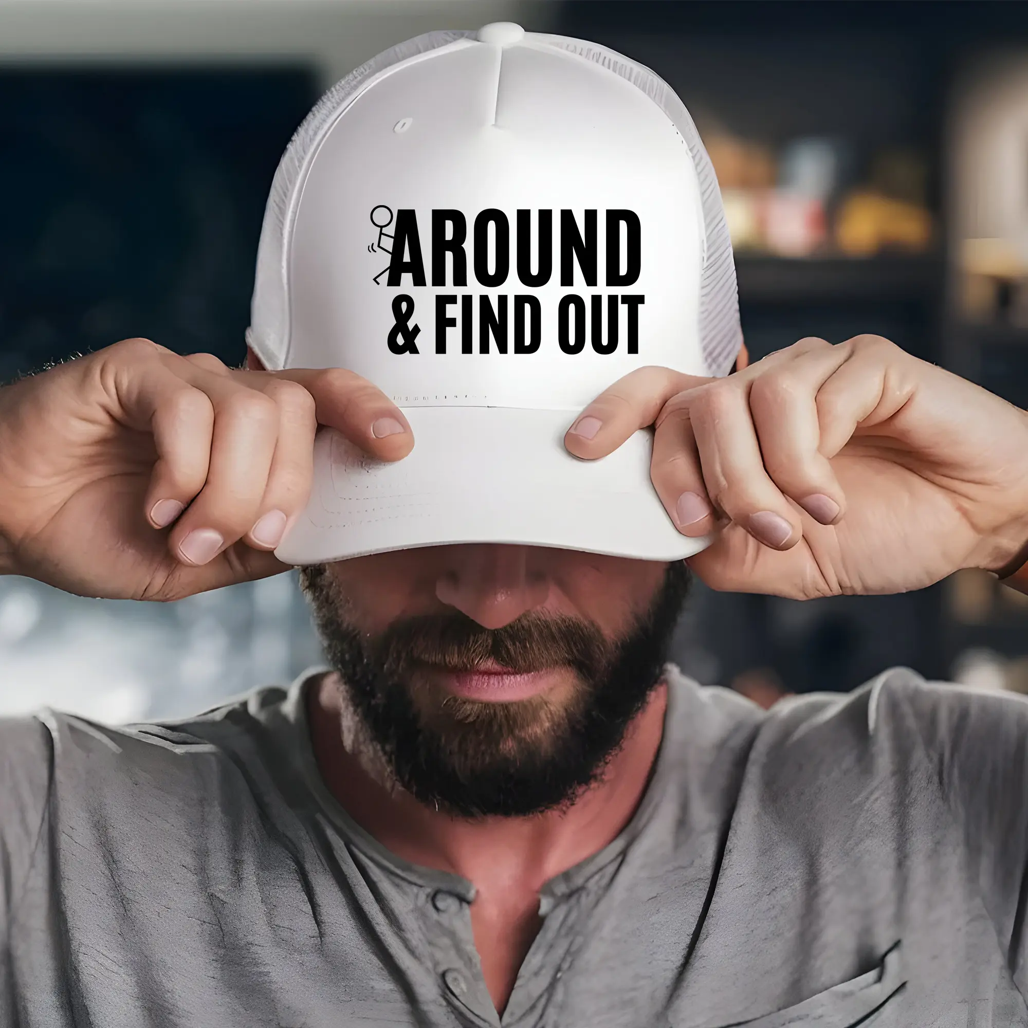 Fuck Around And Find Out, Gag Gift For Adult,Unhinged Hat,Foam Trucker Hat, FAFO, Funny Birthday Gift, Dark Humor, Sarcastic Dad Gift