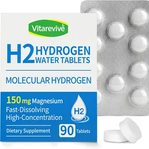 Hydrogen Water Tablets H2 Molecular Hydrogen Tablets for Drinking Water High Potency Antioxidant Support Fast Dissolving Water Enhancer 90 Count