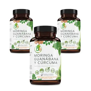 VIRAL 3 Pack Special Bundle Moringa, Guanabana y Cúrcuma (Soursop, Moringa T) 90 cápsulas 1500 mg por porción, 100% naturales de primera calidad, vegetal, cultivada orgánicamente