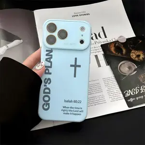 God's Plan Dopamine Ins Style Solid Color Phone Case with Ultra Skin friendly Touch, All Inclusive Lens Phone Case Suitable for iPhone 17 16 15 14 13 12  952