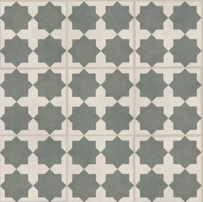 Blooms Deco Ceramic Floor Tiles - Lightly Textured Glazed Surface, Frost-Resistant, Highly Durable Home Improvement Building Supplies for Flooring Applications