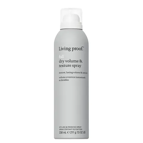 Living Proof Full Dry Volume & Texture Haircare Spray - 7.5oz Aerosol for Adults' Fine Hair, Instant Textured Volume, Silicone-Free, Sulfate-Free, Citrus-Fragranced, Vegan, Heat-Protective, Contains Alcohol, Styling Product