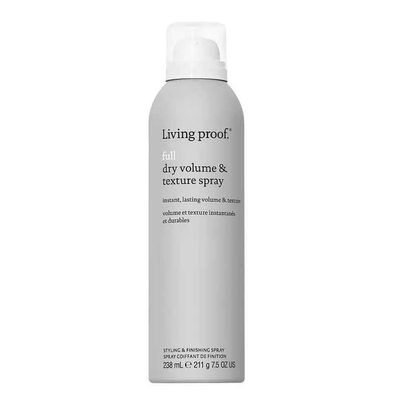 Living Proof Full Dry Volume & Texture Haircare Spray - 7.5oz Aerosol for Adults' Fine Hair, Instant Textured Volume, Silicone-Free, Sulfate-Free, Citrus-Fragranced, Vegan, Heat-Protective, Contains Alcohol, Styling Product