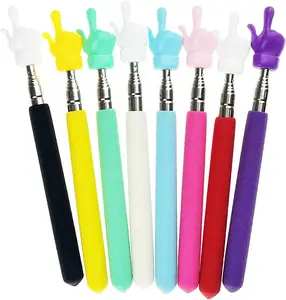 8 Pieces Telescopic Teacher Pointer Finger Pointer Stick for Teachers Coach Presenter, Extends to 21.7 Inches (8 Colors)