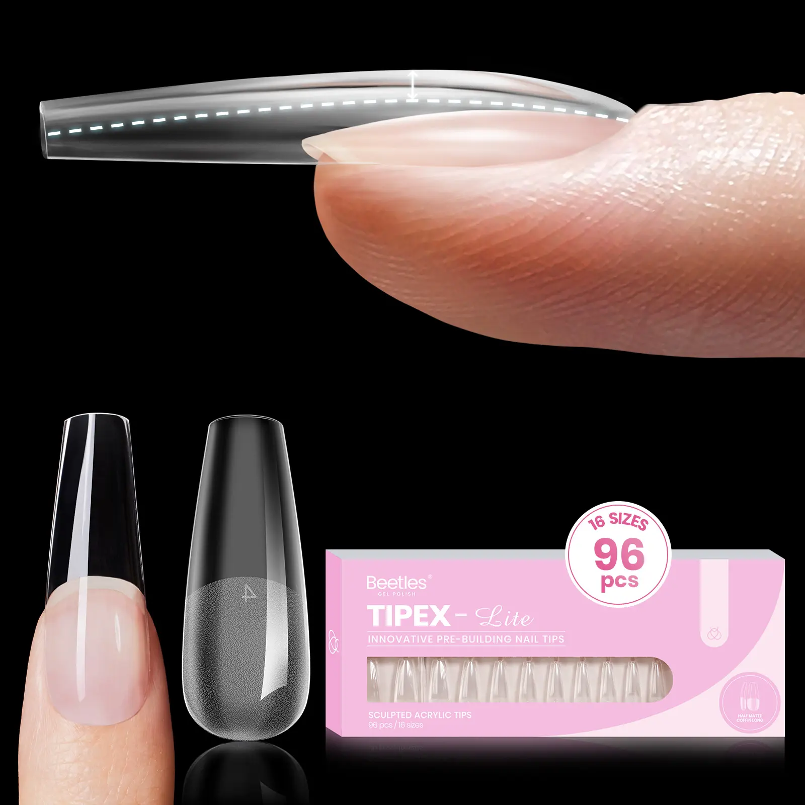 Long Coffin 【Only Tips】16Sizes 96Pcs