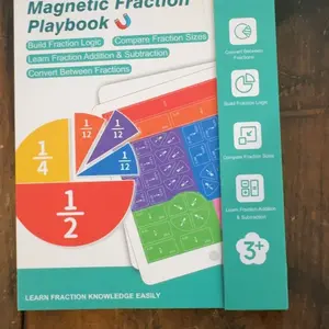 Magnetic Fraction Demonstration Book, 1 Set Math Teaching Aid, Learning Toy for Gift, Mathematical Knowledge Training Toys, Interactive Game Props, Educational Material,Easter Gifts