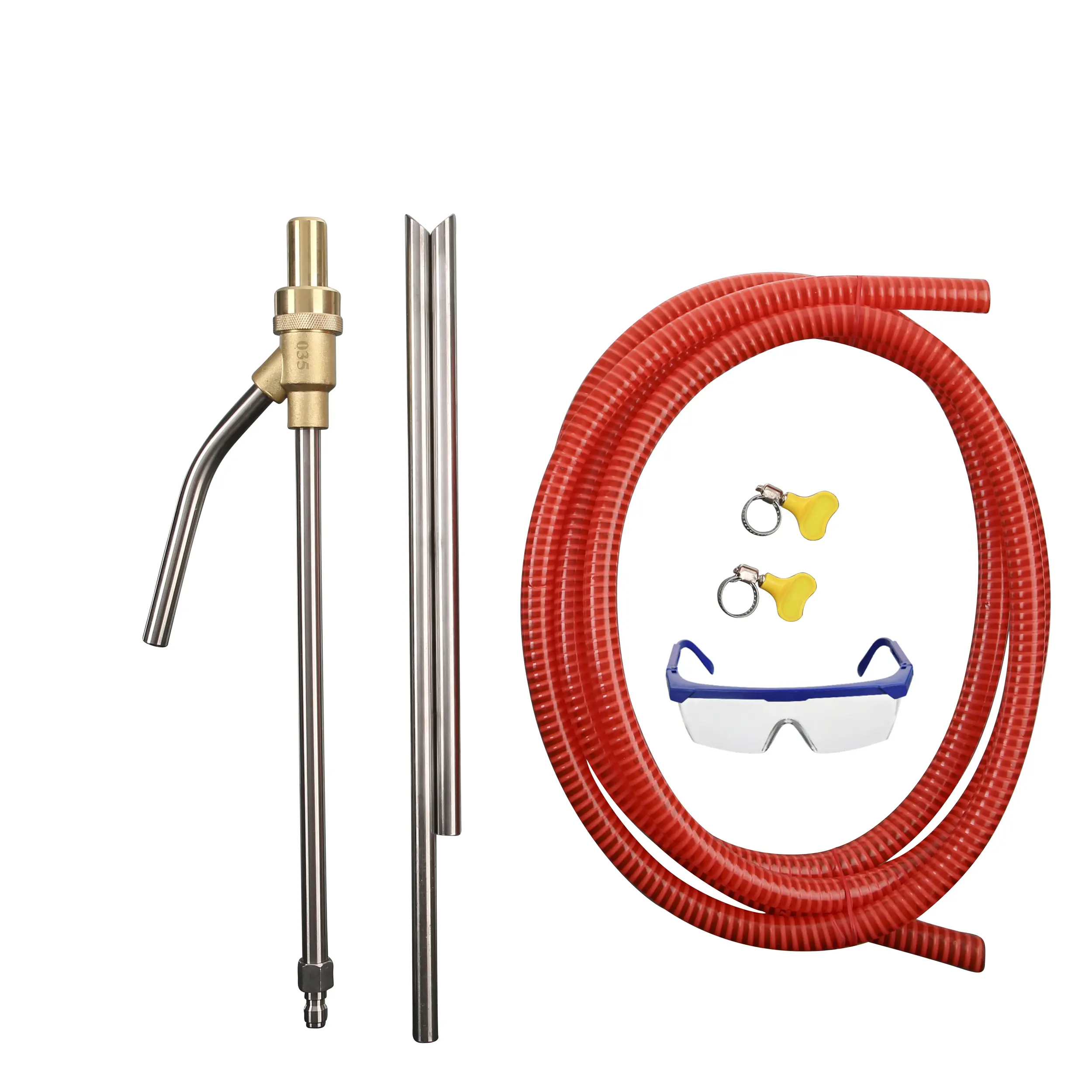 5000 PSI Wet Sandblaster Attachment for High-Pressure Washer, 1/4 in Quick Connect, Pressure Washer Wand, Rust Removal Tool, Goggles, Hoses for Silica Sand Abrasive Cleaning, Car Wash Accessory [DealsForYouDays]