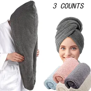 Pineapple Grid Pattern Hair Drying Towel, 1 Set Soft Highly Absorbent Hair Towel Wrap/Bath Towel/Bath Skirt, Hair Drying Cap for Women & Men