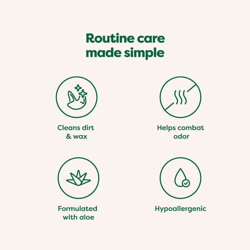 Earth Rated | Dog Ear Wipes Oatmeal Scented Hypoallergenic Plant Based 60 Count for Grooming, Removal of Dirt, Wax Build Up with Calming Aloe Vera Chamomile