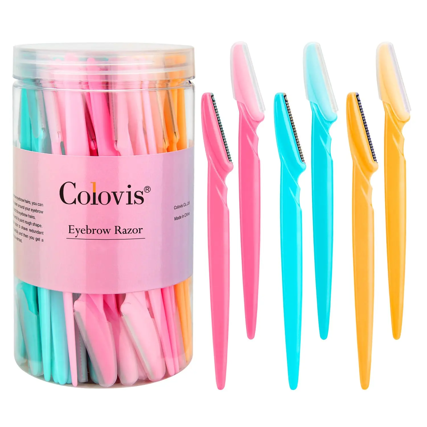 66 Pack Eyebrow Razors and Face Shavers, Disposable Handheld Home Beauty Tool for Dermaplaning, Hurt-Free Shave with Safety Covers, Assorted Styles for Men & Women, Disposable Razors, Assortment Kit Razors