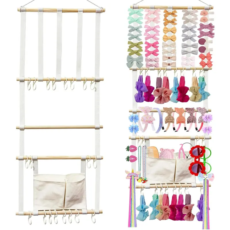 Headband Holder Hair Bows Organizer for Girls,  Headbands Hair Accessories Organizer Storage Wall Hanging Decor for  Girls Room