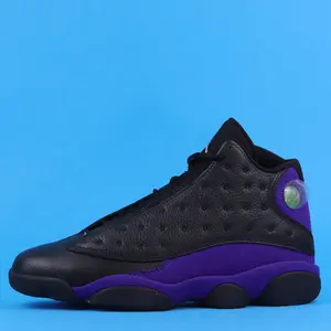 Court Purple New men's lace-up outdoor sports shoes with black and purple leather, breathable casual running shoes