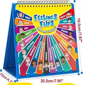 Children's Feelings and Emotions Book Feelings and Emotions Book for Young learners,Understanding Emotions Toys,Social Emotional Flipbook,Mood Feelings Chart,Learning Tools ,Calm Down Corner Supplies,School holidays,Suitable for teachers and parents