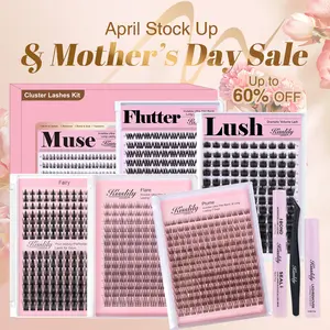 Hot Style Collection | Kisslily  Fairy, Flare, Plume, Muse,Flutter,Lush | Upgrade 2.0 Lashes With Ultra Dense, Waterproof, Long-Lasting Lashes | Beginner-Friendly DIY Lashes | Trendy & Must-Have Clusters