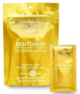California Biology Calcium Bentonite Detox Clay Mask for Face & Body (6ct Travel Pack)