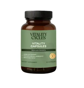 Vitality Cycles Regular Strength Vitality Capsules - The Original Cleansing Protocol 500mg Proprietary Blend Vegetarian Capsules Vegan Dietary Supplement Natural Organic Supplement