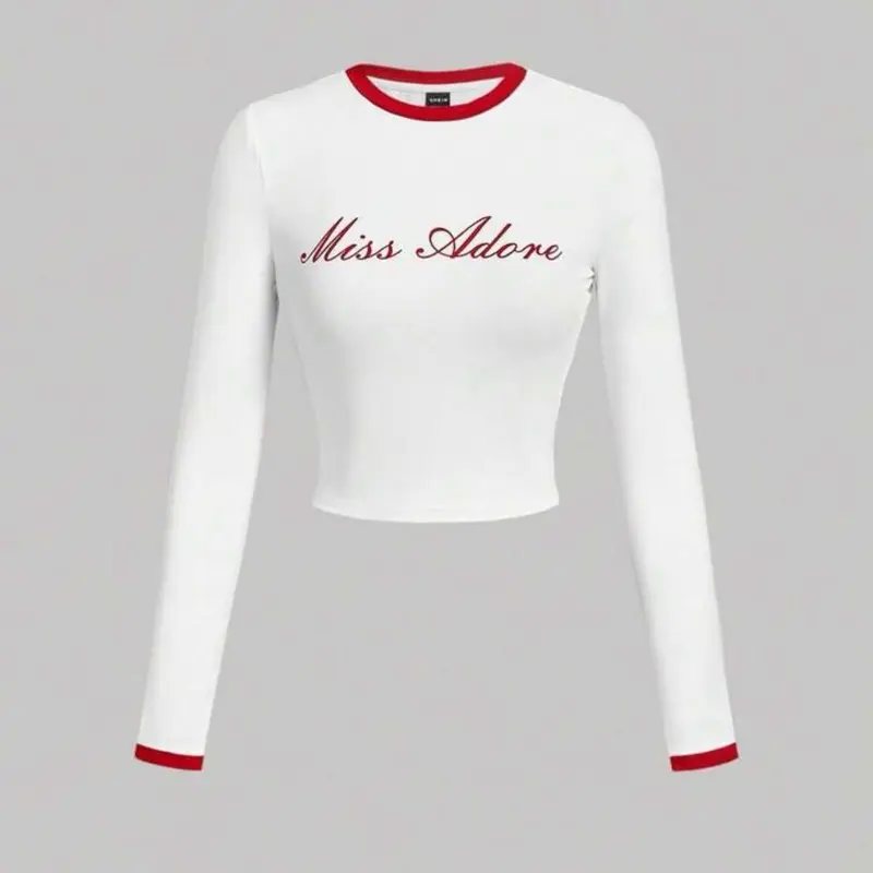 Women’s fall round neck long sleeve printed t-shirt